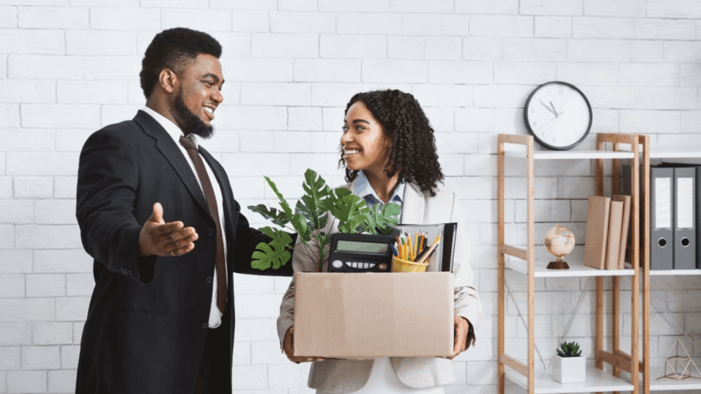 Employee welcoming New joinee to the team