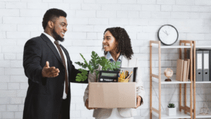 Employee welcoming New joinee to the team